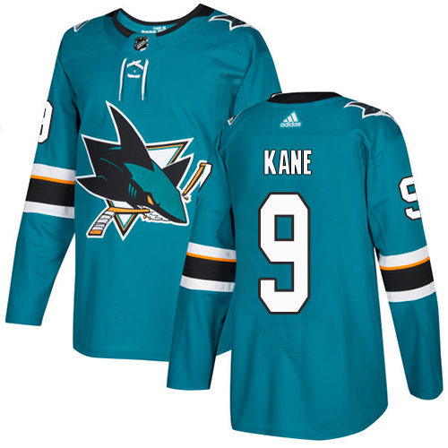 Adidas San Jose Sharks #9 Evander Kane Teal Home Authentic Stitched Youth NHL Jersey